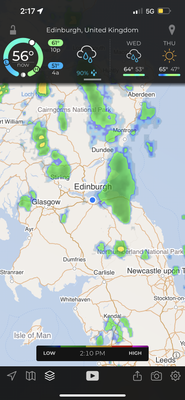 Radar image of the rain