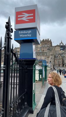 Arrive at Edinburgh Waverley Railway Station