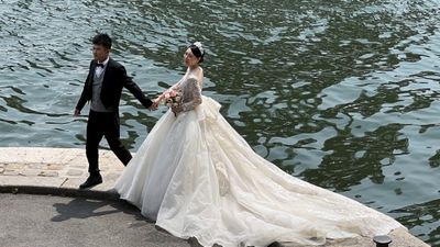 A movie was being filmed along the Seine 