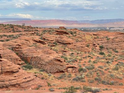 Colorful mountains in the background