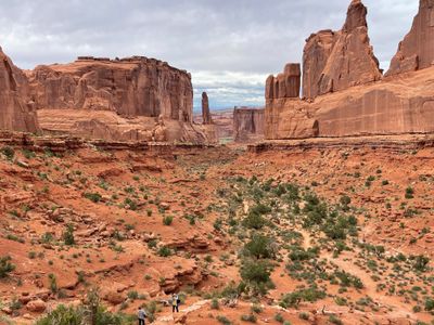 Park Avenue viewpoint. Hikers at the bottom of pic