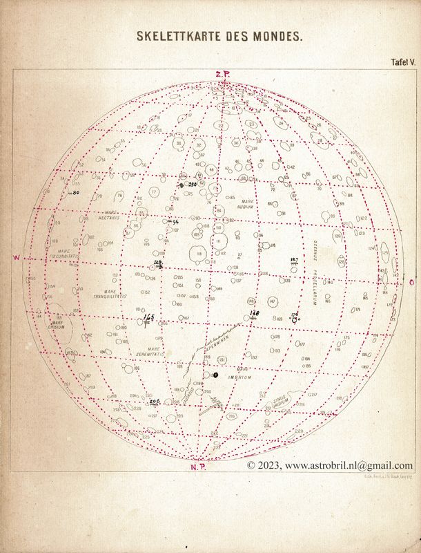 Tafel V - Skelettkarte des Mondes