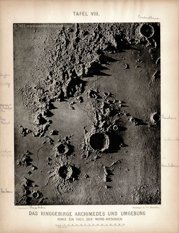 Tafel VIII - Das Ringgebirge Archimedes und Umgebung