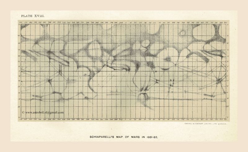 Plate XVIII - Schiaparelli's Map of Mars