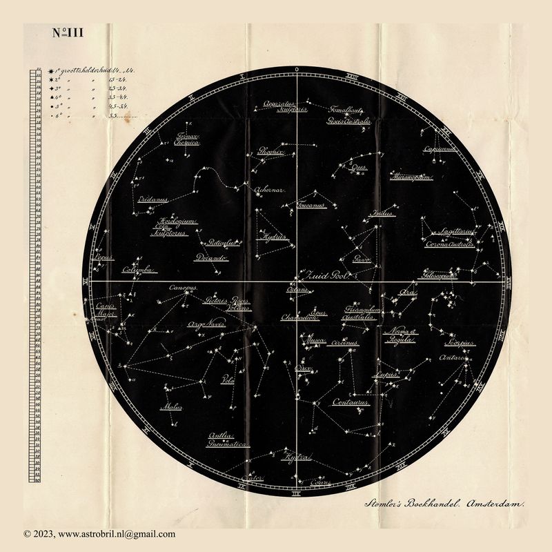 Kaart III - De sterrenbeelden van het zuidelijk halfrond