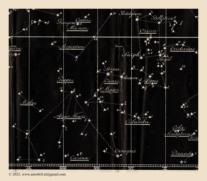 Kaart I - Detail - Argo Navis, Canis Major, Orion