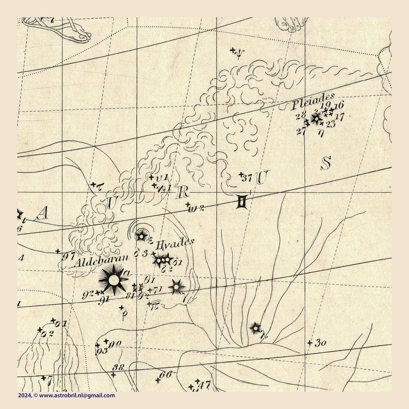 Map 2 - Pleiades and Hyades (star clusters)