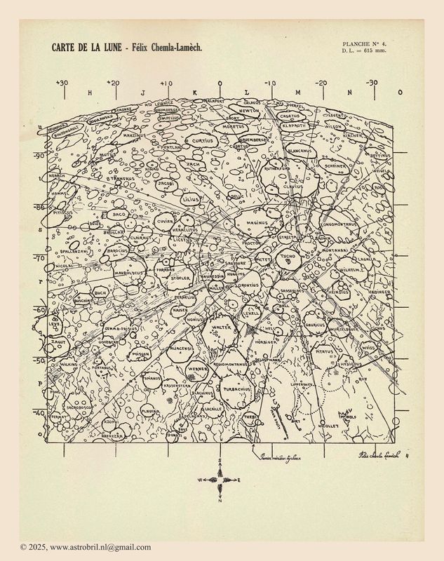 Chemla Lamch: Carte Topographique de la Lune (1934) (new 2025)