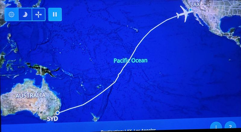 Map of the flight back to the USA