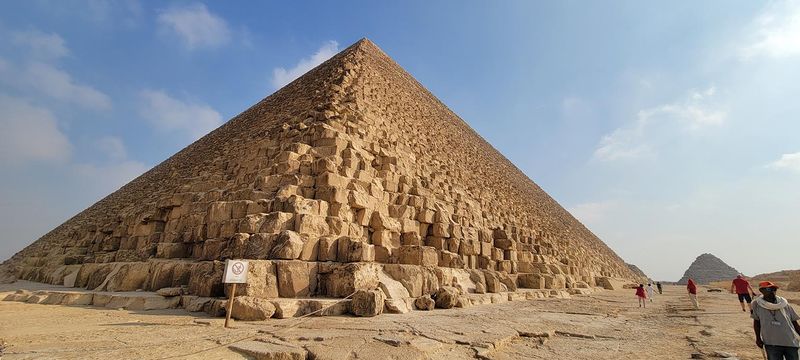 Menkaure Pyramid with 1 of the Queens Pyramids visible