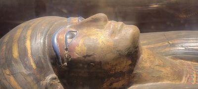 Close-up of the Golden Burial Coffin Face