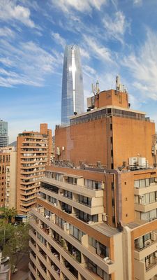 The view from our room on the 12th floor in Santiago