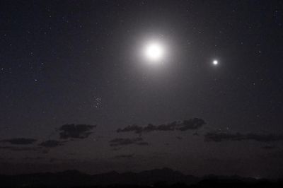Conjunction of Pleiades, Moon and Venus