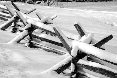 Fence Line in Snow