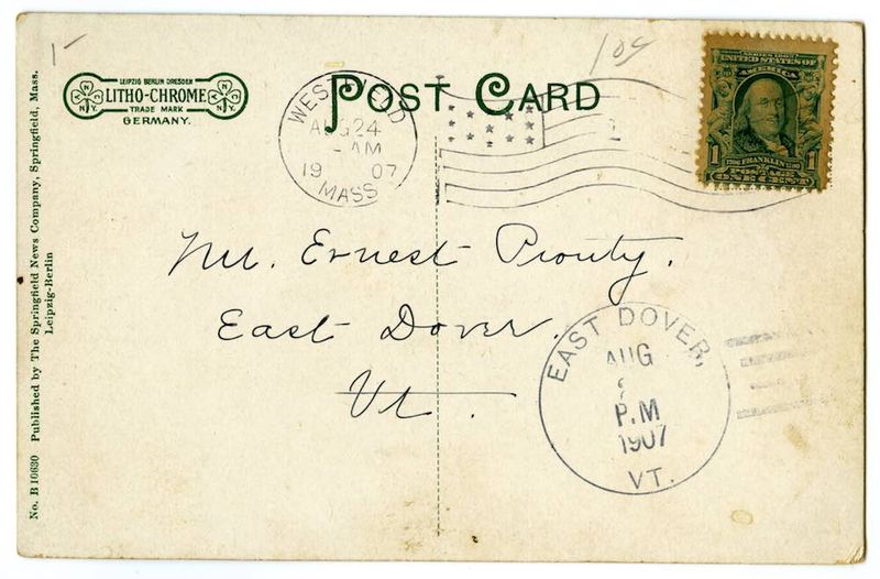 Trolley Road between Westfield and Holyoke, Mass. reverse