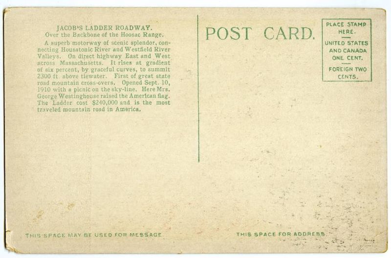 Bandits' Curve, Jacob's Ladder Roadway, Becket, Mass. reverse
