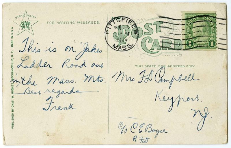 Jacob's Ladder Roadway, Mass. 22. reverse