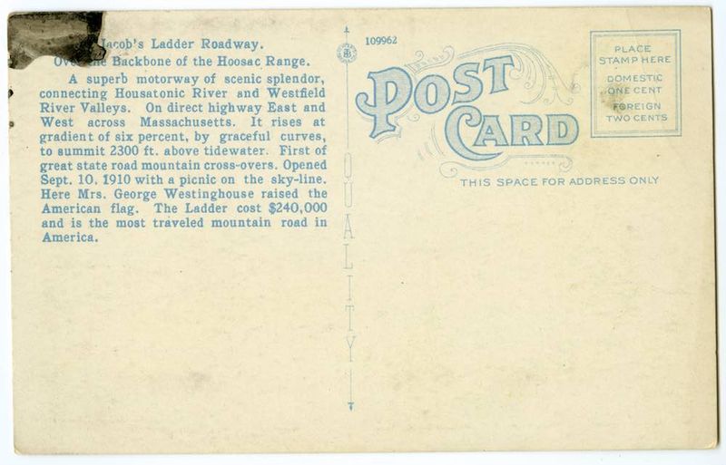 Morey Hill Cut Off, Jacob's Ladder Roadway, Becket, Mass. reverse