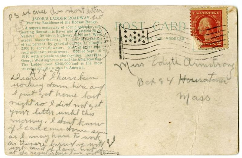 West Becket Hamlet, Jacob's Ladder Roadway, Becket, Mass. reverse