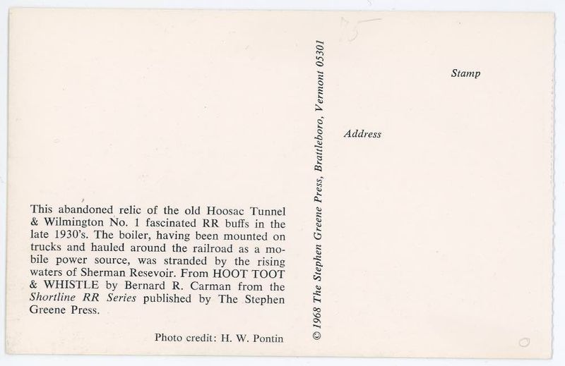 abandoned relic of the old Hoosac Tunnel & Wilmington No. 1 reverse