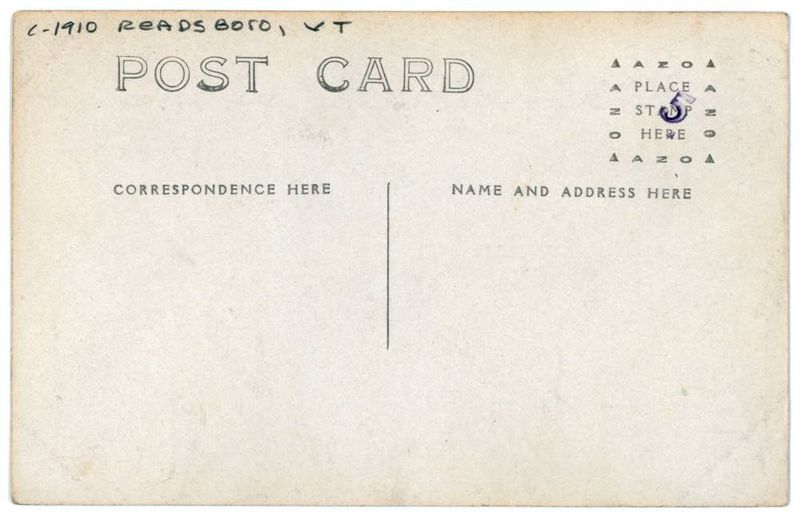 Greetngs from Readsboro Vermont. reverse