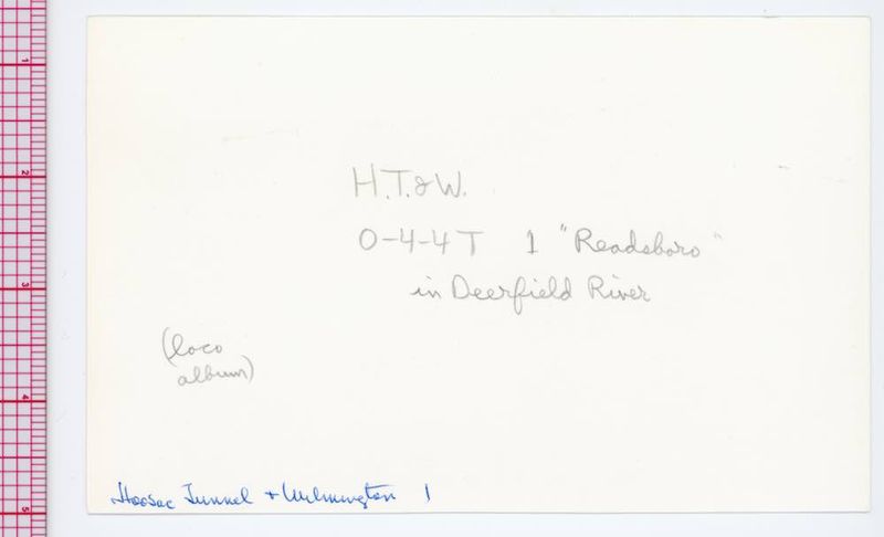 H. T. & W. 0-4-4 T 1 Readsboro in Deerfield River reverse