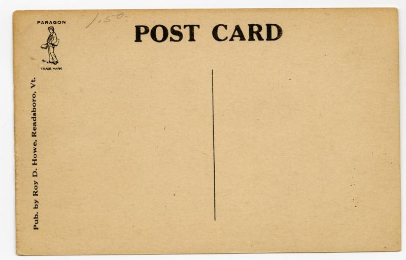 Tunnel Street, Readsboro, Vt. reverse
