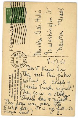 Strathmore Inn, Woronoco, Massachusetts reverse
