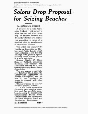 Horseneck and Crane Beach plans May 1950 pg 1