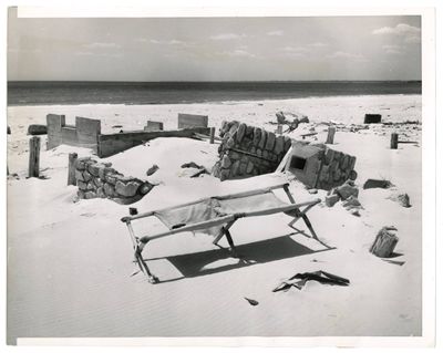 Hurricane Souvenir at Horseneck Beach 1955 (press photo)