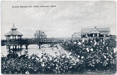 Rustic Bridge and Pond, Acoaxet, Mass. (ebay listing)