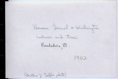 Hoosac Tunnel & Wilmington caboose and train Readsboro, Vt. 1902 reverse