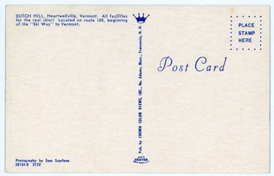 Dutch Hill, Heartwellville, Vermont. reverse