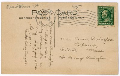 Readsboro VT. Lord's Hill. reverse