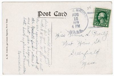 Baptist Church, Readsboro, Vt. reverse