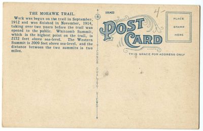 The Big Bridge over the Deerfield River, Mohawk Trail. (Tichnor) reverse