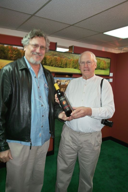 Dick and Laurence at his show, 2008