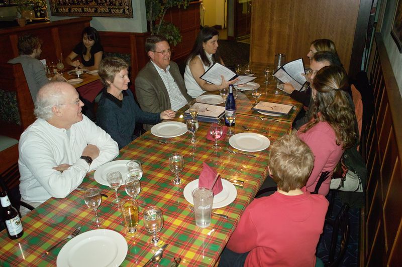 dinner after the show, 2008 (including my bro David Lyon)