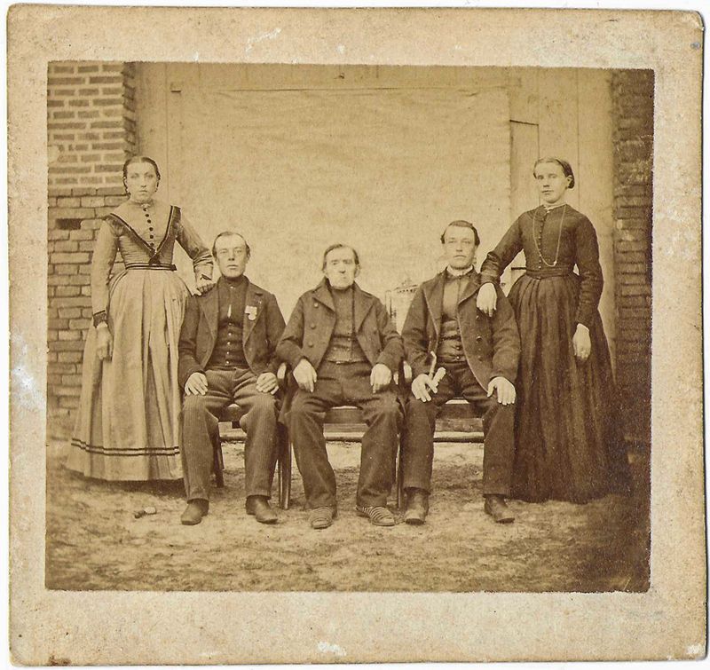 Family in courtyard