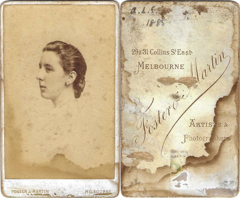 Foster and Martin, Eliza Russell, Melbourne, Victoria (AU), 1885