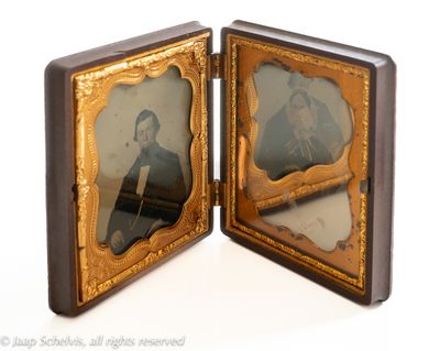 Sixth plate Ambrotype c. 1860 + Daguerreotype c. 1853 USA (?)