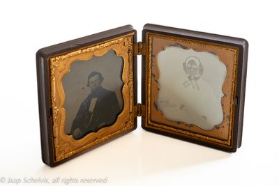 Sixth plate Ambrotype c. 1860 + Daguerreotype c. 1853 USA (?)