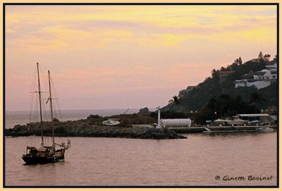 soleil couchant sur la baie