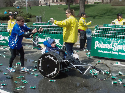I passed Team Hoyt (Rick & Dick Hoyt) in Wellesley