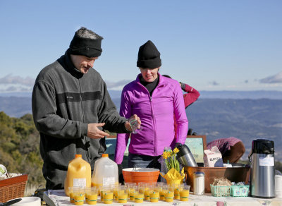 serving food at the top