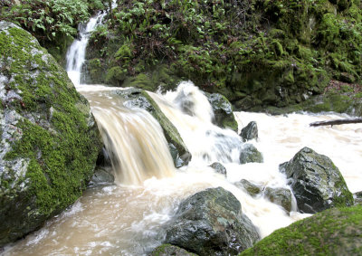 water over rocks in creek