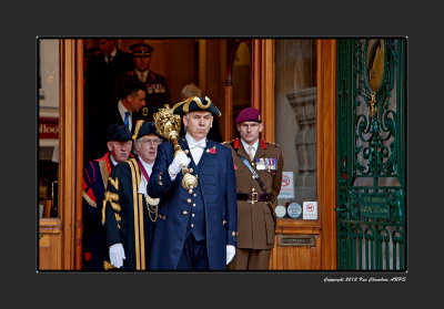 The Dignitaries Exit the Town Hall To take their place at the War Memorial 