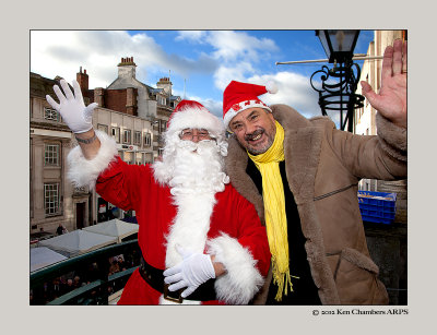 Santa arrives with Don the market director