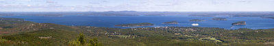 Bar Harbor from Cadillac Mountain Panorama