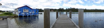 Sussex inlet Jetty and boatshed panorama